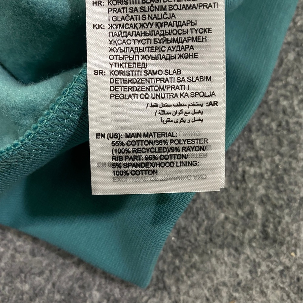 Adidas 3D Retro 70s Striped Logo Hoodie Mens Small Powder Teal Disco Groovy NWT - Picture 15 of 16